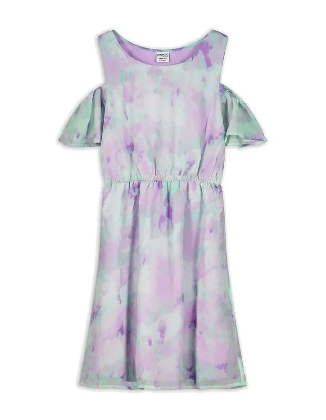 Hot Kleid in A-Linie - Ärmel mit Volants Kinder Mädchenkleidung