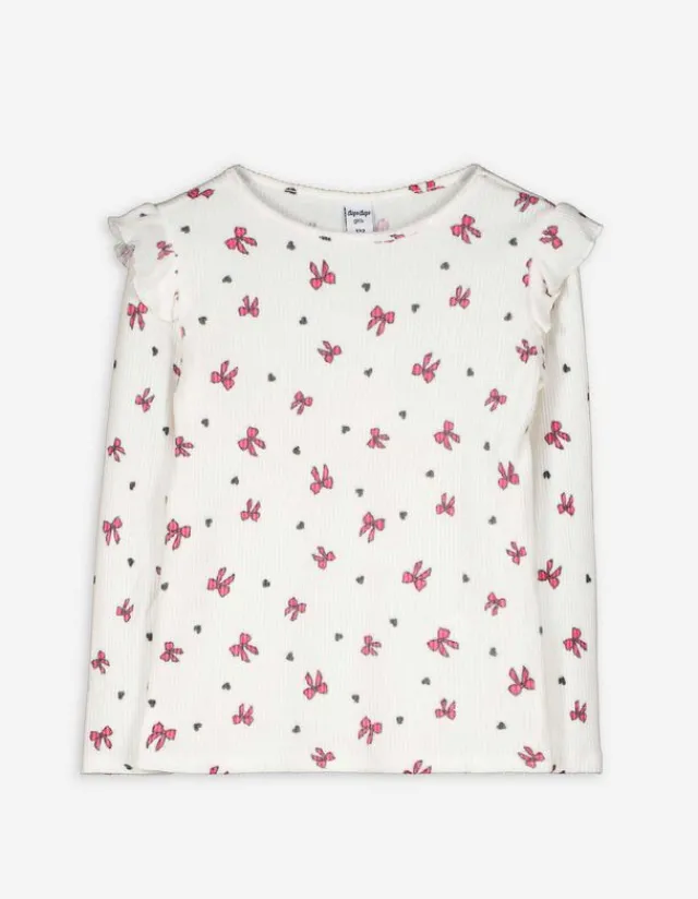Discount Langarmshirt - Ärmel mit Volants - Kinder Mädchenkleidung