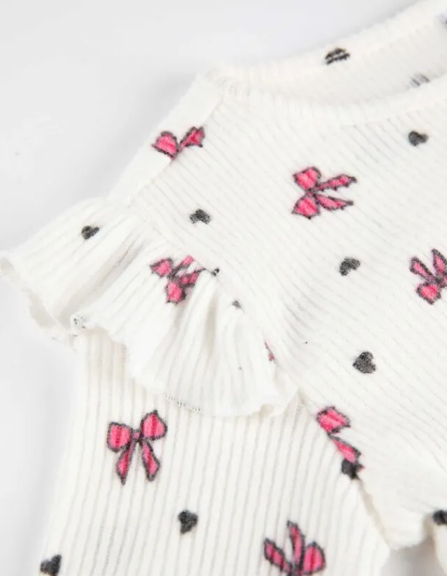 Discount Langarmshirt - Ärmel mit Volants - Kinder Mädchenkleidung