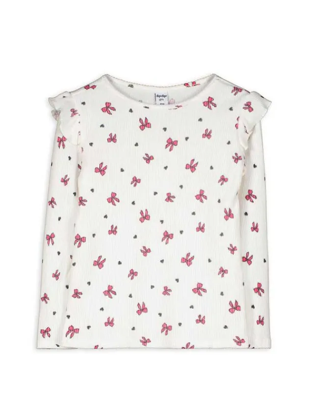Discount Langarmshirt - Ärmel mit Volants - Kinder Mädchenkleidung