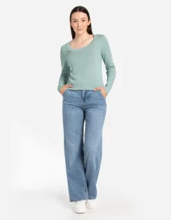 Fashion Langarmshirt - Baumwoll-Mix - Damen Langarmshirts