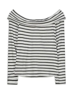 Clearance Langarmshirt - Carmen-Ausschnitt - Damen Langarmshirts