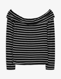 Clearance Langarmshirt - Carmen-Ausschnitt - Damen Langarmshirts