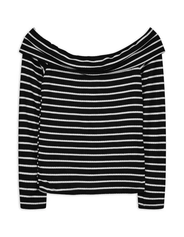 Clearance Langarmshirt - Carmen-Ausschnitt - Damen Langarmshirts