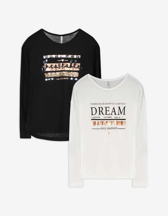 Clearance Langarmshirt - 2er-Pack Kinder Mädchenkleidung