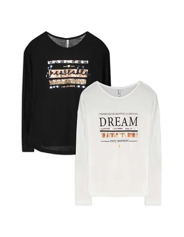Clearance Langarmshirt - 2er-Pack Kinder Mädchenkleidung