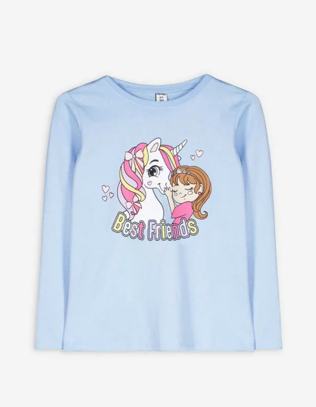 Fashion Langarmshirt - Glitzerprint - Kinder Mädchenkleidung