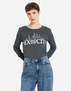 Hot Langarmshirt - Glitzerprint Damen Langarmshirts