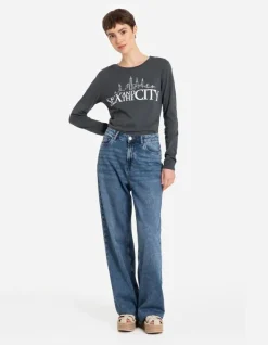 Hot Langarmshirt - Glitzerprint Damen Langarmshirts