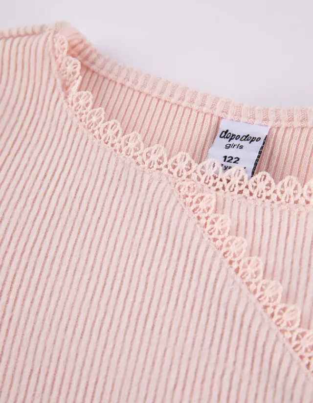 Discount Langarmshirt - Häkelspitze - Kinder Mädchenkleidung