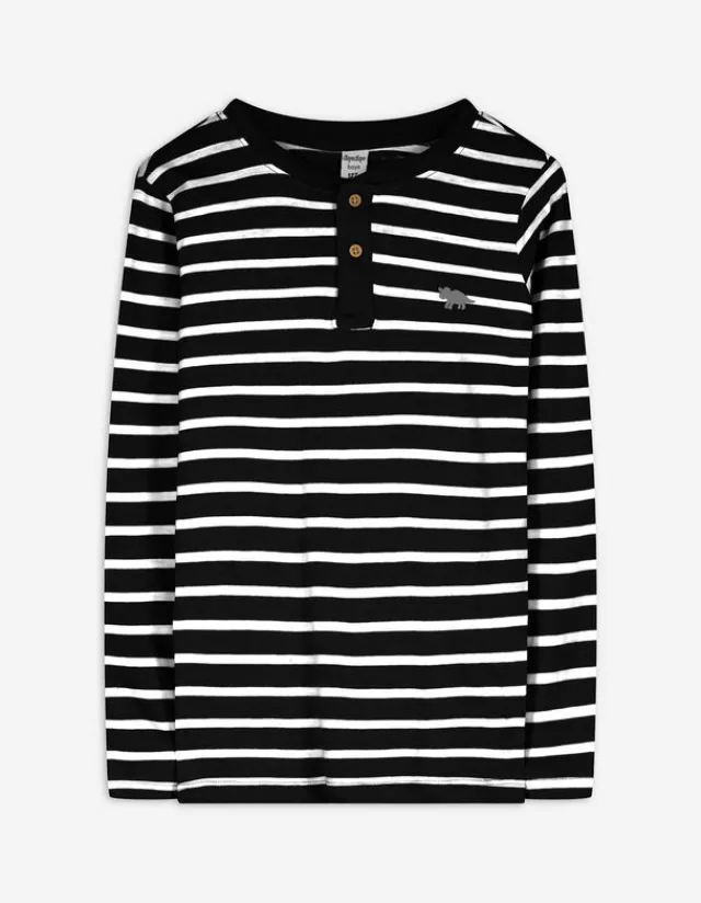 Discount Langarmshirt - Henley-Ausschnitt - Kinder Jungenkleidung