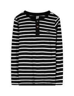Discount Langarmshirt - Henley-Ausschnitt - Kinder Jungenkleidung