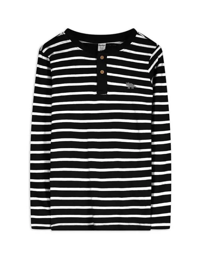 Discount Langarmshirt - Henley-Ausschnitt - Kinder Jungenkleidung