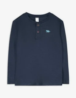 Hot Langarmshirt - Henley-Ausschnitt - Kinder Jungenkleidung