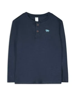 Hot Langarmshirt - Henley-Ausschnitt - Kinder Jungenkleidung