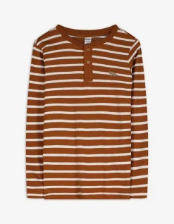 Outlet Langarmshirt - Henley-Ausschnitt - Kinder Jungenkleidung