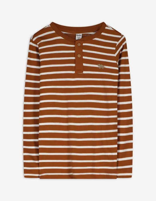 Outlet Langarmshirt - Henley-Ausschnitt - Kinder Jungenkleidung