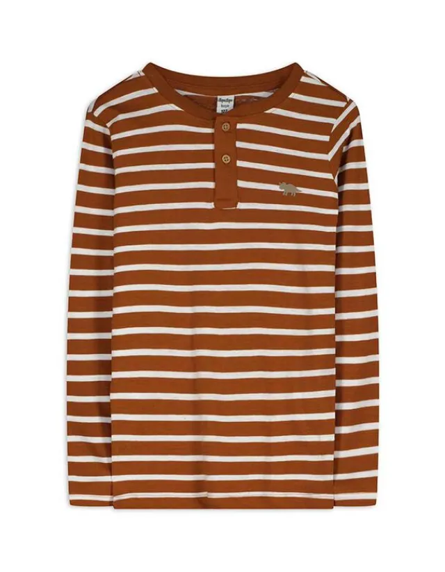 Outlet Langarmshirt - Henley-Ausschnitt - Kinder Jungenkleidung