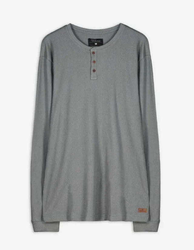 Hot Langarmshirt - Henley-Ausschnitt - Herren Langarmshirts