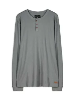 Hot Langarmshirt - Henley-Ausschnitt - Herren Langarmshirts