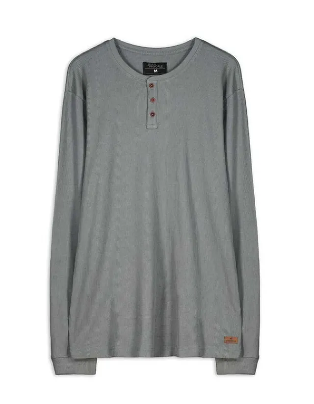 Hot Langarmshirt - Henley-Ausschnitt - Herren Langarmshirts