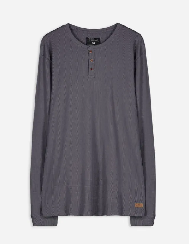 New Langarmshirt - Henley-Ausschnitt - Herren Langarmshirts