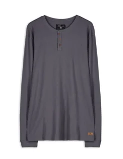 New Langarmshirt - Henley-Ausschnitt - Herren Langarmshirts