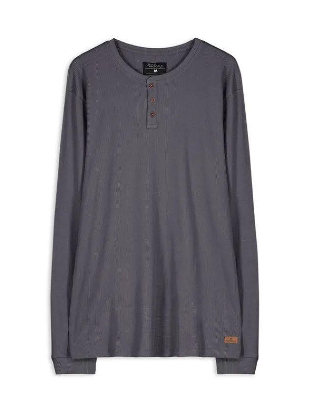 New Langarmshirt - Henley-Ausschnitt - Herren Langarmshirts