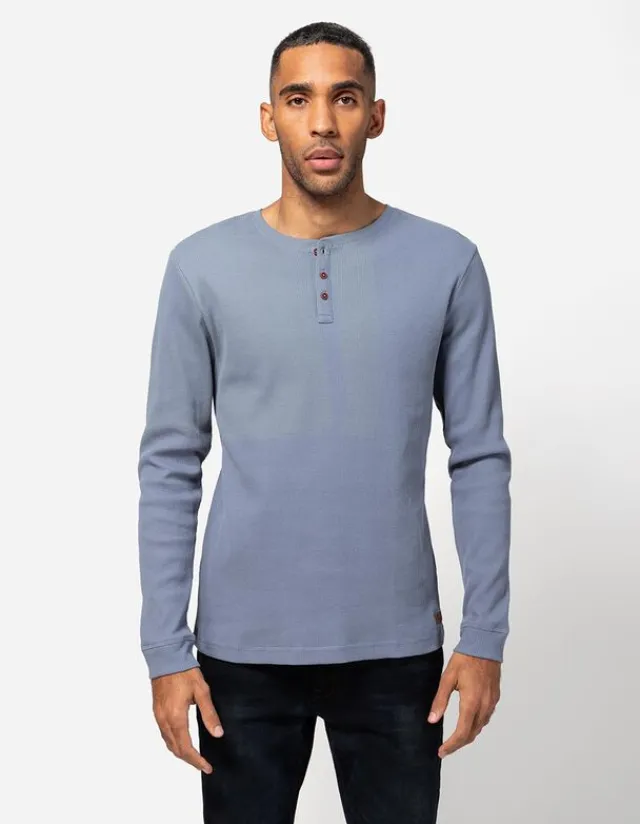 Sale Langarmshirt - Henley-Ausschnitt - Herren Langarmshirts