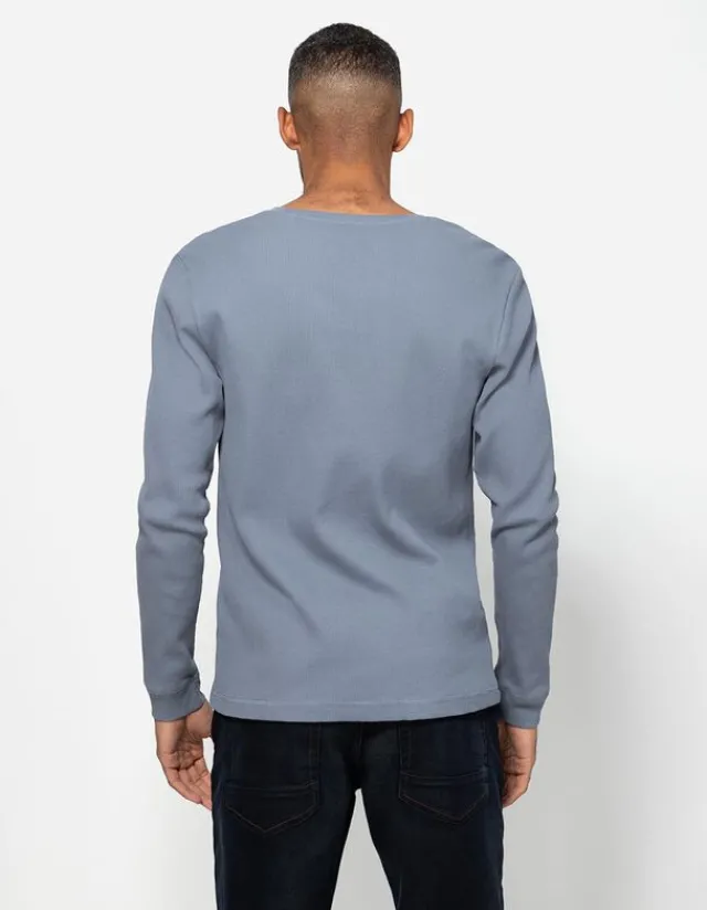 Sale Langarmshirt - Henley-Ausschnitt - Herren Langarmshirts