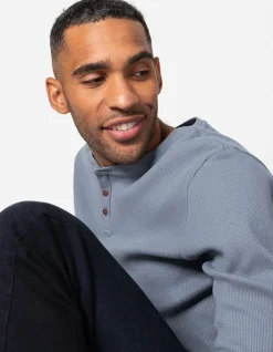 Sale Langarmshirt - Henley-Ausschnitt - Herren Langarmshirts