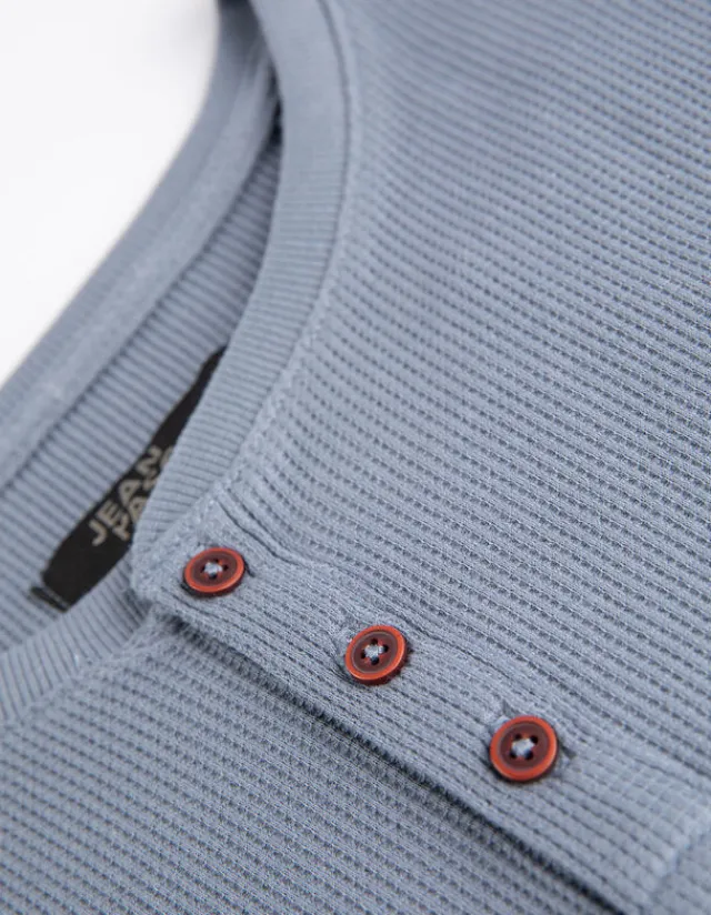 Sale Langarmshirt - Henley-Ausschnitt - Herren Langarmshirts
