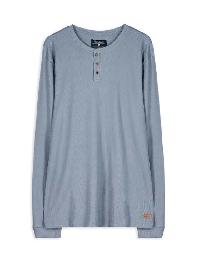Sale Langarmshirt - Henley-Ausschnitt - Herren Langarmshirts