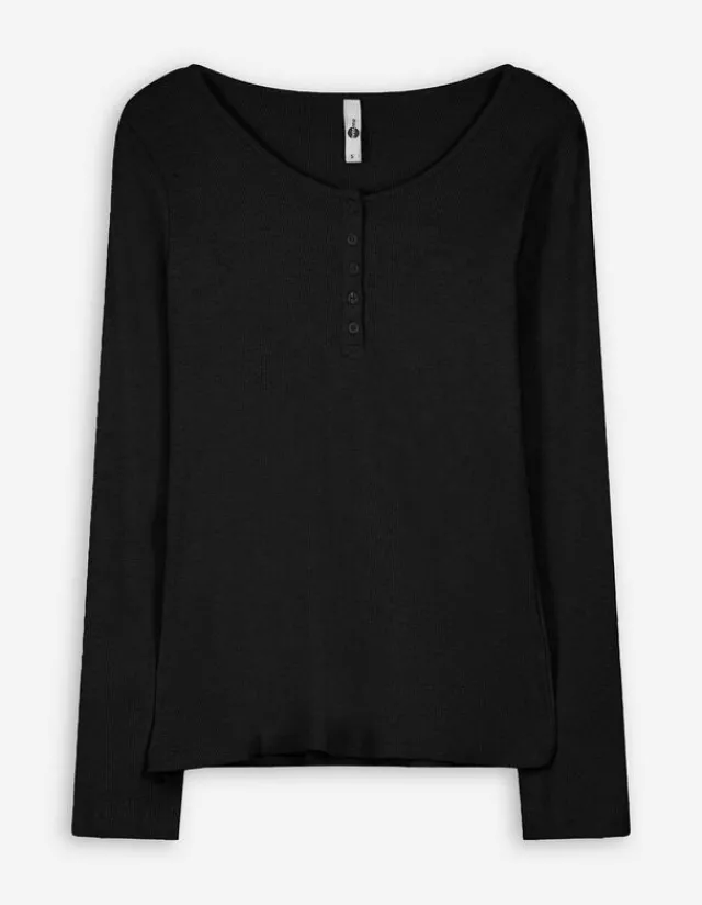 Fashion Langarmshirt - Knopfleiste - Damen Langarmshirts