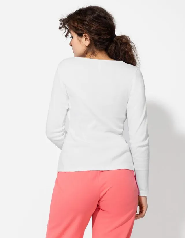 Best Langarmshirt - Knopfleiste - Damen Langarmshirts
