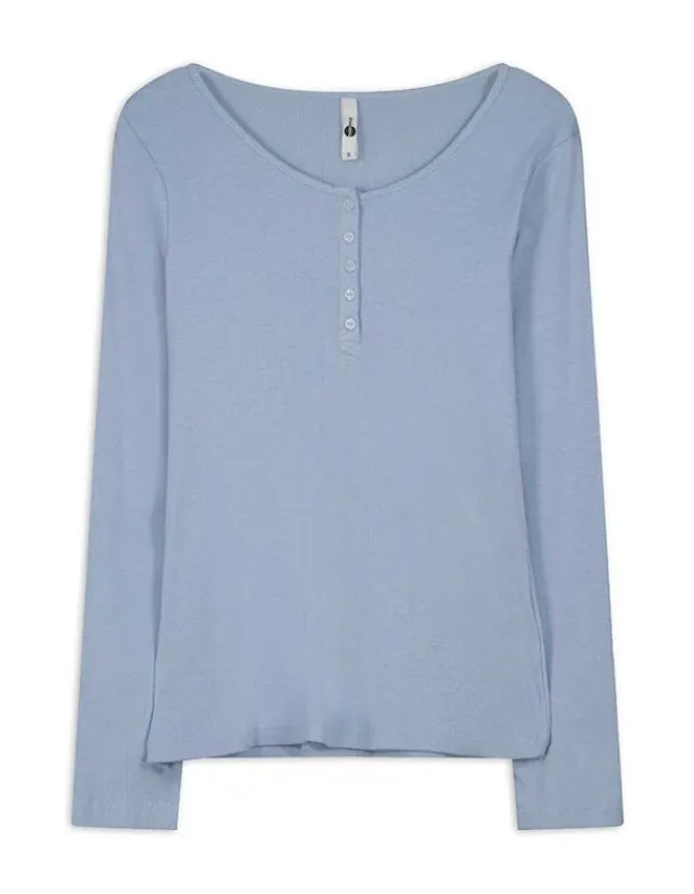 Sale Langarmshirt - Knopfleiste - Damen Langarmshirts