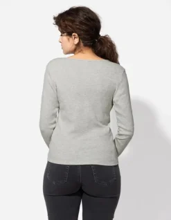 New Langarmshirt - Knopfleiste - Damen Langarmshirts