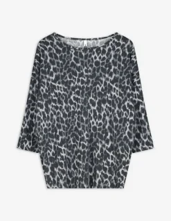 Outlet Langarmshirt - Leopardenmuster - Damen Langarmshirts