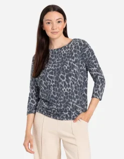 Outlet Langarmshirt - Leopardenmuster - Damen Langarmshirts