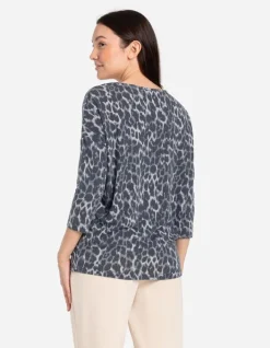 Outlet Langarmshirt - Leopardenmuster - Damen Langarmshirts