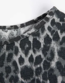 Outlet Langarmshirt - Leopardenmuster - Damen Langarmshirts