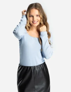 Discount Langarmshirt - Muschelsaum - Damen Langarmshirts