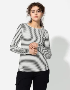 Sale Langarmshirt - Rippenstruktur - Damen Langarmshirts