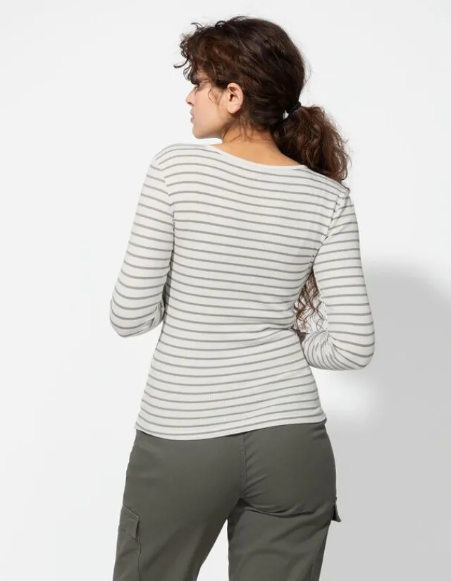 Sale Langarmshirt - Rippenstruktur - Damen Langarmshirts
