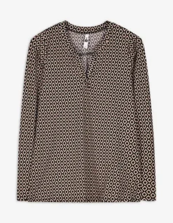 Clearance Langarmshirt - Serafino-Ausschnitt - Damen Langarmshirts