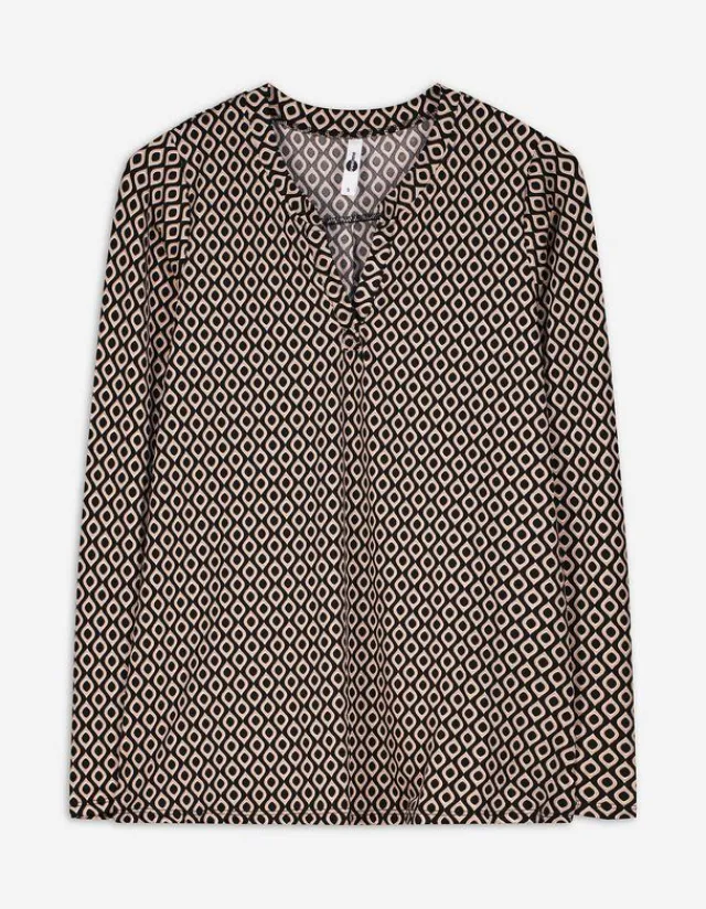 Clearance Langarmshirt - Serafino-Ausschnitt - Damen Langarmshirts