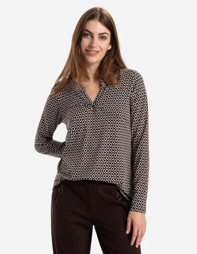 Clearance Langarmshirt - Serafino-Ausschnitt - Damen Langarmshirts
