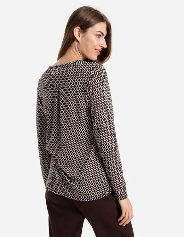 Clearance Langarmshirt - Serafino-Ausschnitt - Damen Langarmshirts