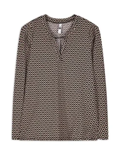 Clearance Langarmshirt - Serafino-Ausschnitt - Damen Langarmshirts