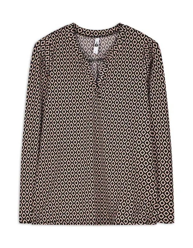 Clearance Langarmshirt - Serafino-Ausschnitt - Damen Langarmshirts